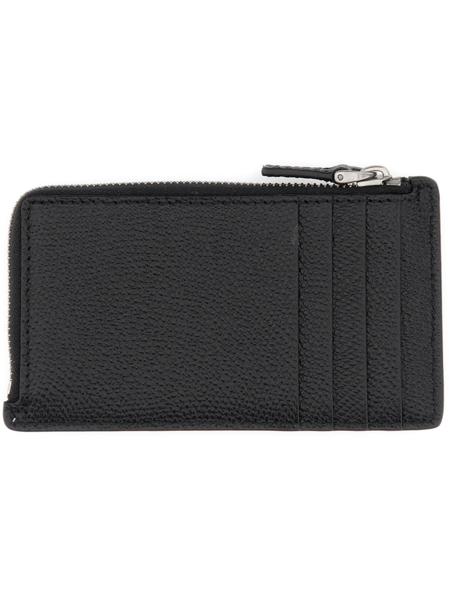 Valentino Garavani Vlogo Signature Leather Coin Purse — Black Calf - Bos Taurus Wallets & Purses