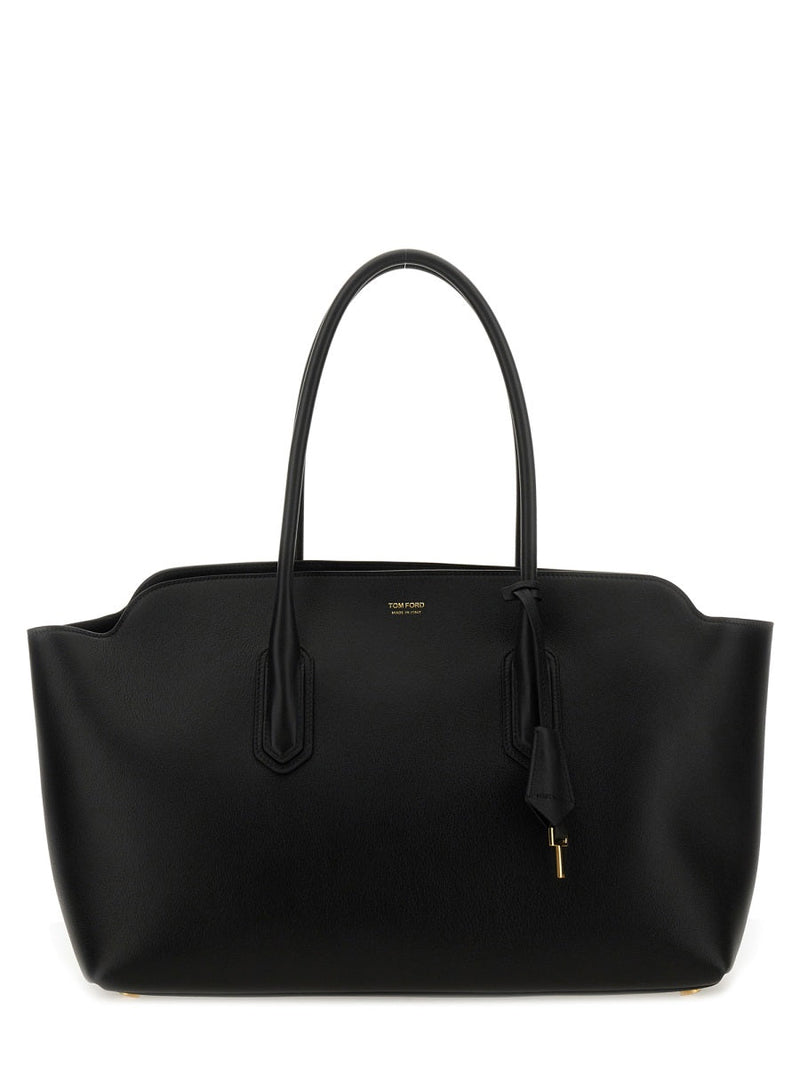 Tom Ford Calf Leather Shoulder Bag — Black