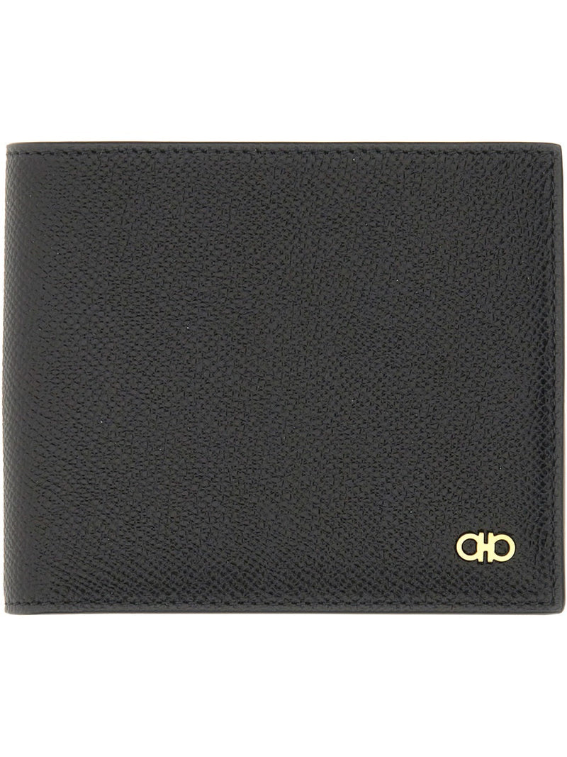 Ferragamo Gancini Wallet — Black Calf