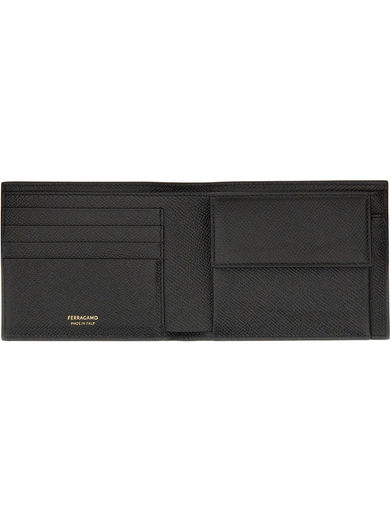 Ferragamo Gancini Wallet — Black Calf