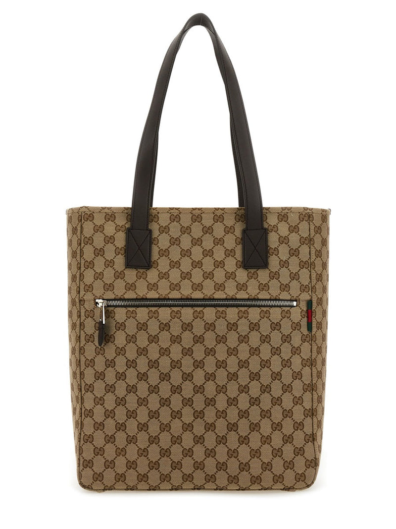 Gucci Gg Shoulder Bag — Brown Polyester Cotton Polyamide