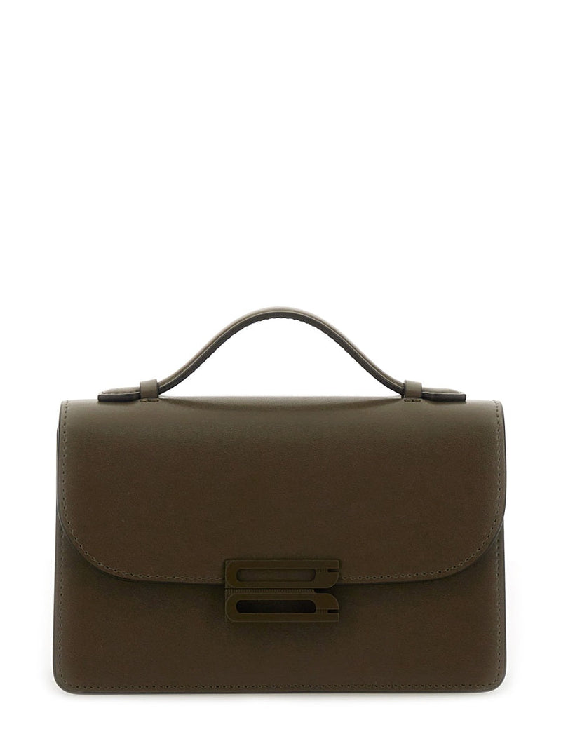 Victoria Beckham Mini Dorian Shoulder Bag — Brown Calf Leather