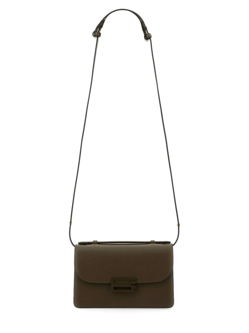 Victoria Beckham Mini Dorian Shoulder Bag — Brown Calf Leather