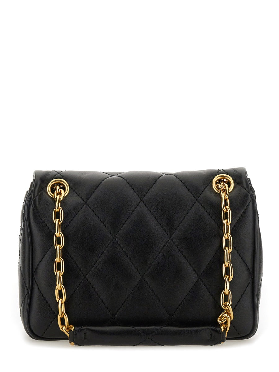 Burberry Strand Shoulder Bag — Black Calf Grain Leather