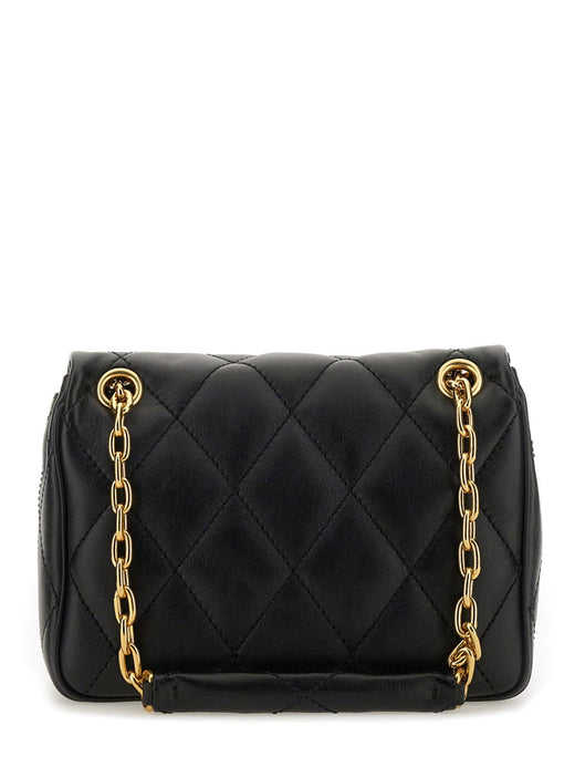 Burberry Strand Shoulder Bag — Black Calf Grain Leather