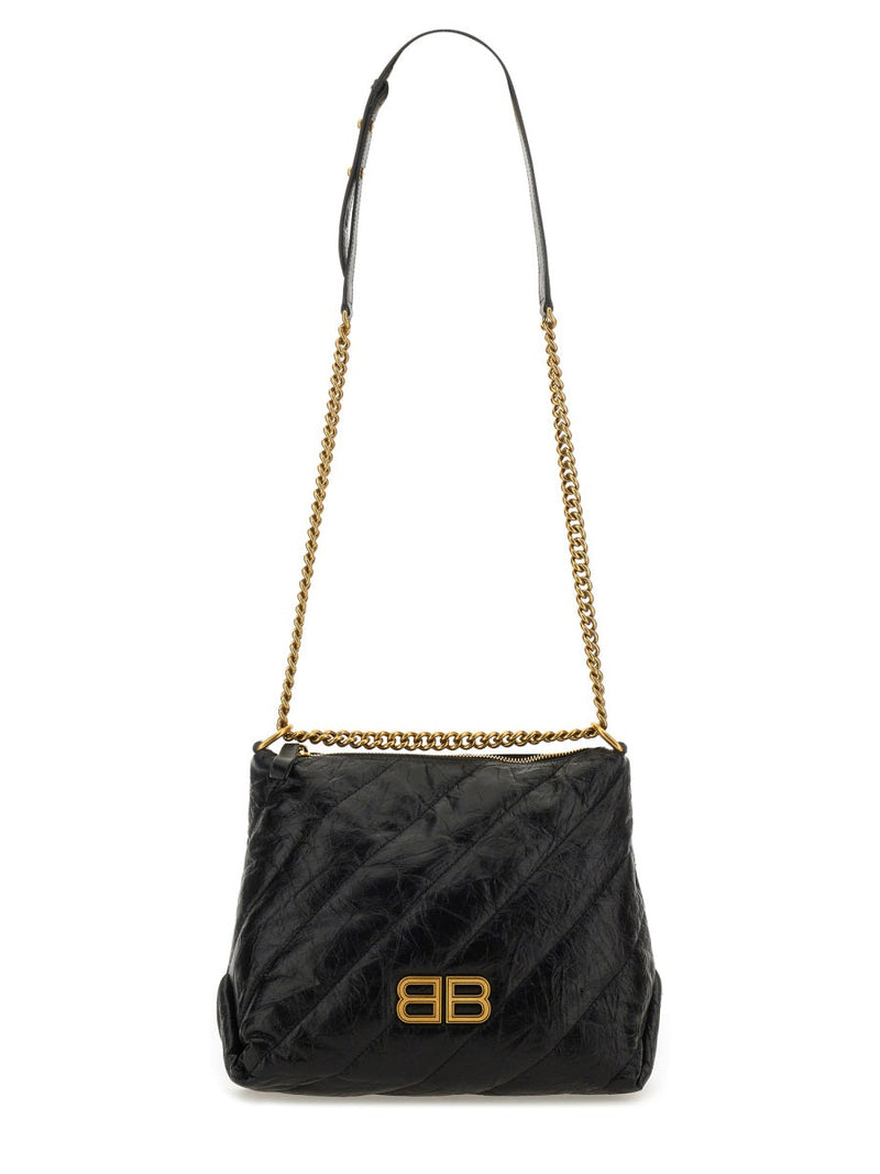 Balenciaga Crush Hobo Bag — Black Domesticated Calf Leather