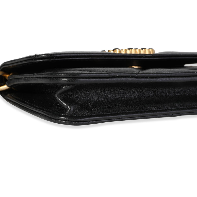 Chanel Black Quilted Lambskin 19 Mini Coin Purse With Chain Leather Handbag