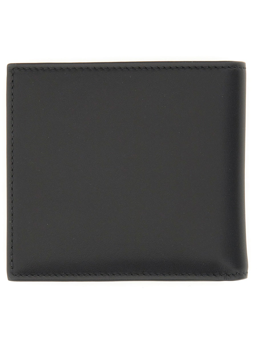 Alexander Mcqueen Logo-Embossed Calfskin Bifold Wallet — Black Main: Calf Skin & Purses