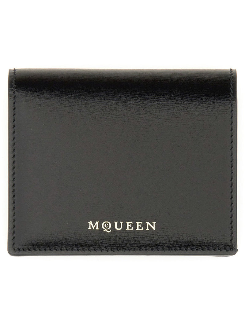 Alexander Mcqueen Calf Skin Wallet — Black & Purses