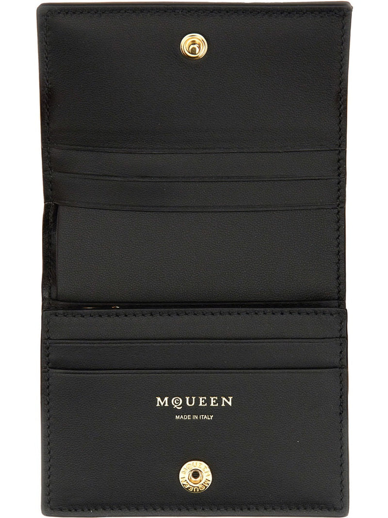 Alexander Mcqueen Calf Skin Wallet — Black & Purses