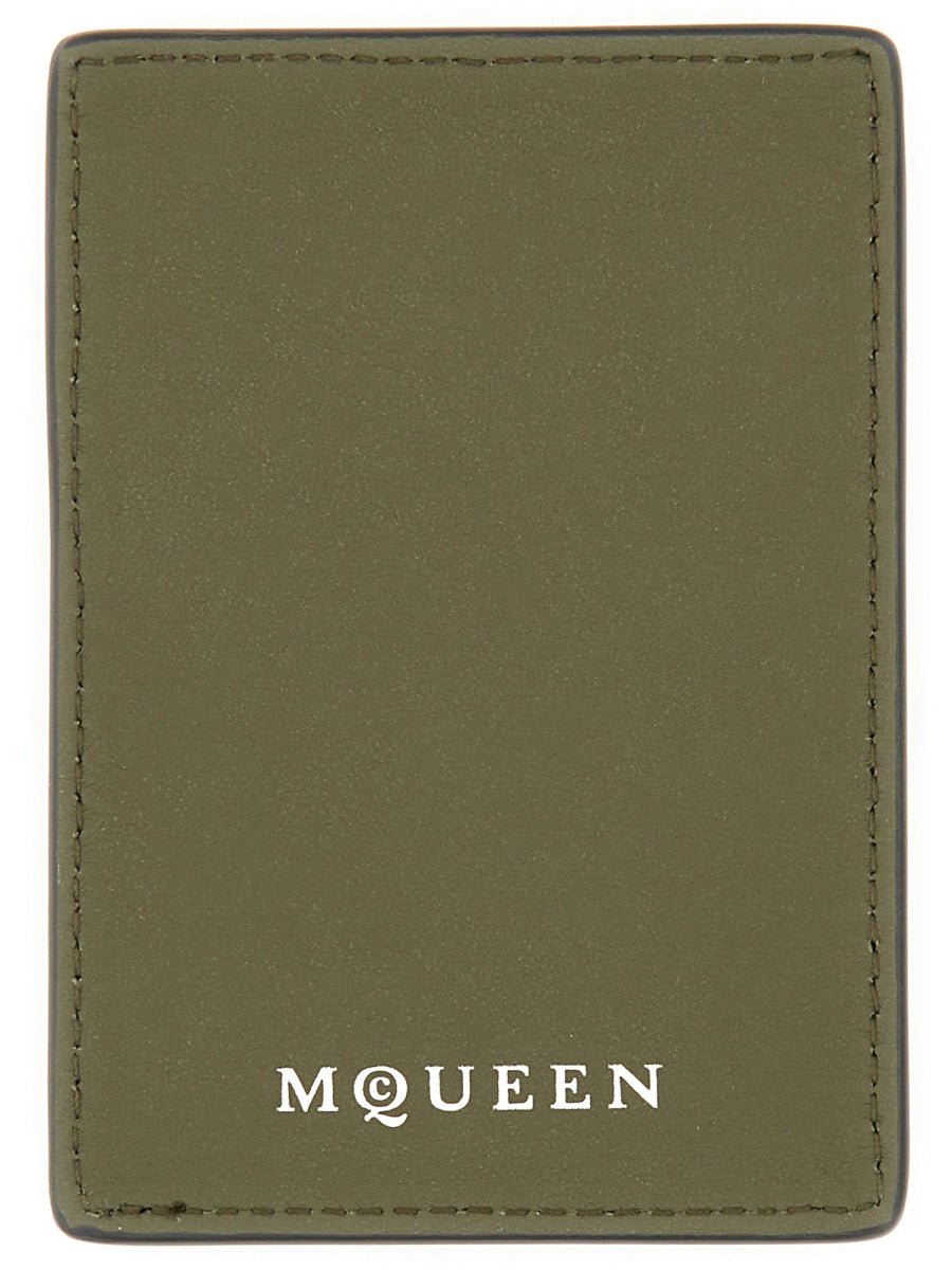 Alexander Mcqueen Skull Magnetic Card Case — Brown Main: Calf Skin Wallets & Purses