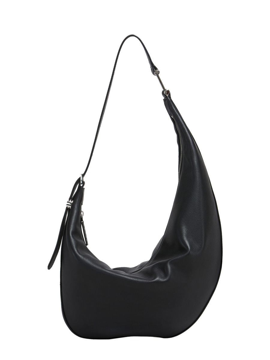 Marni Calf Leather Hobo Bag — Black