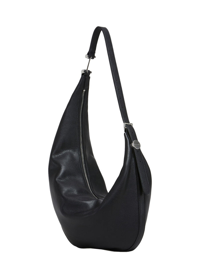 Marni Calf Leather Hobo Bag — Black