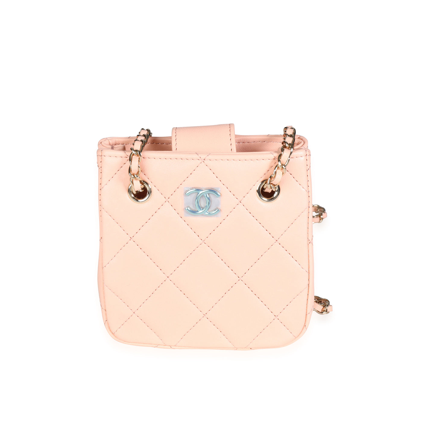 Chanel Pink Quilted Lambskin Tiny Shopping Bag Leather Handbag