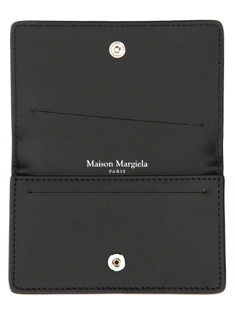 Maison Margiela Four Stitches Card Case — Black Leather Wallets & Purses