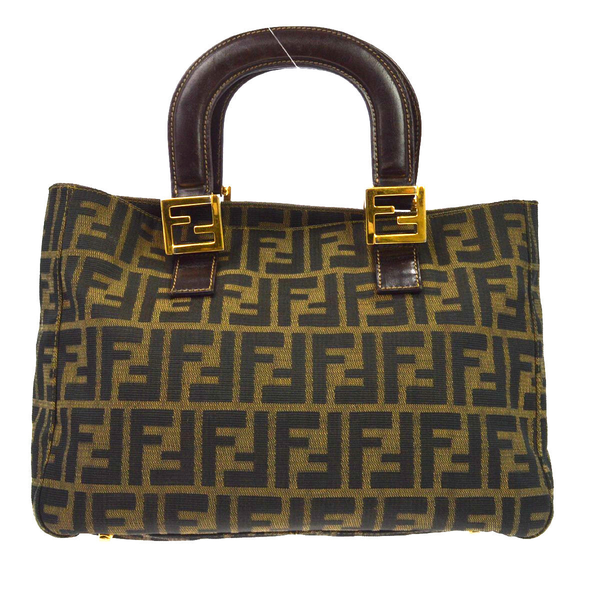Fendi Vintage Top Handle Zucca Canvas Brown Bag