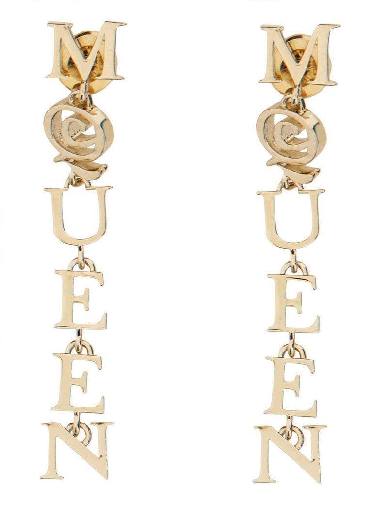 Alexander Mcqueen Logo Earrings — Gold Main: Brass
