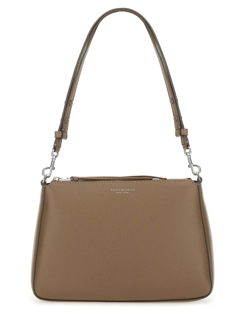 Tory Burch Cow Leather Shoulder Bag — Gray