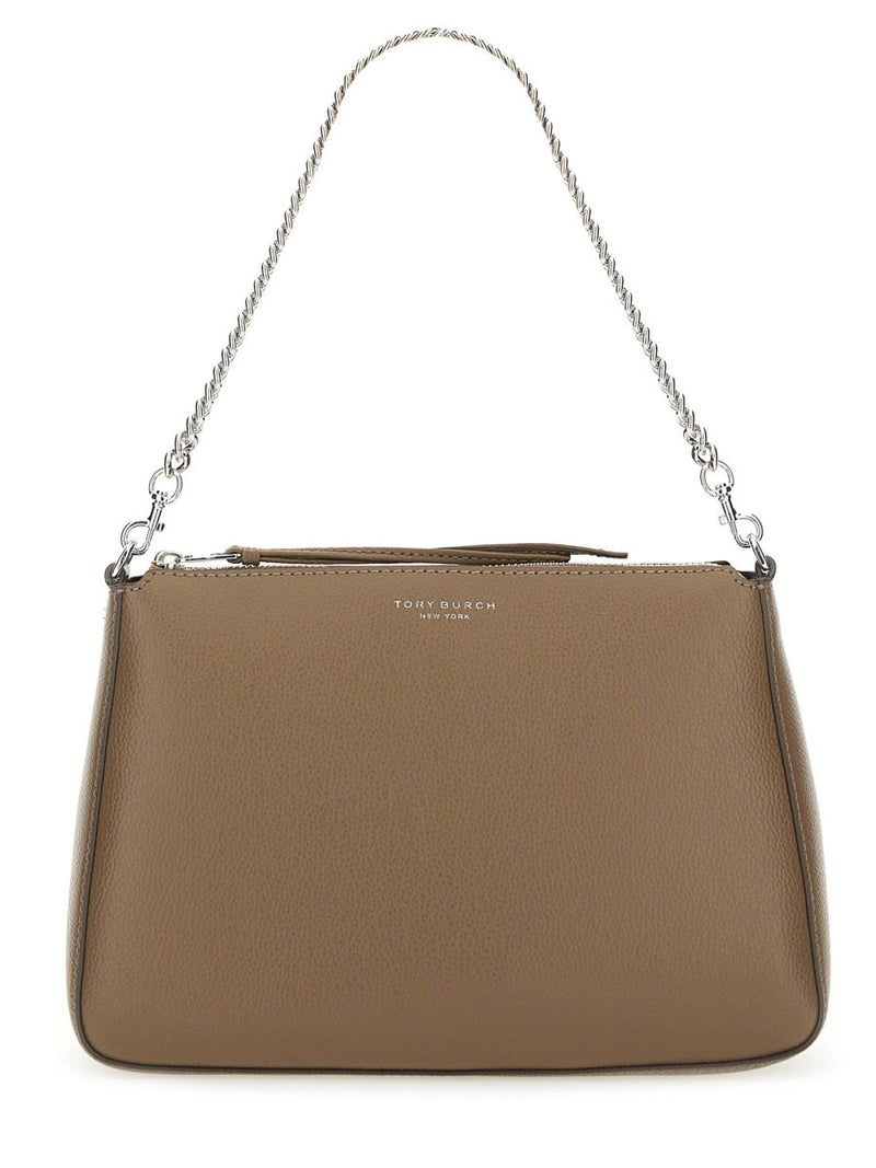 Tory Burch Cow Leather Shoulder Bag — Gray