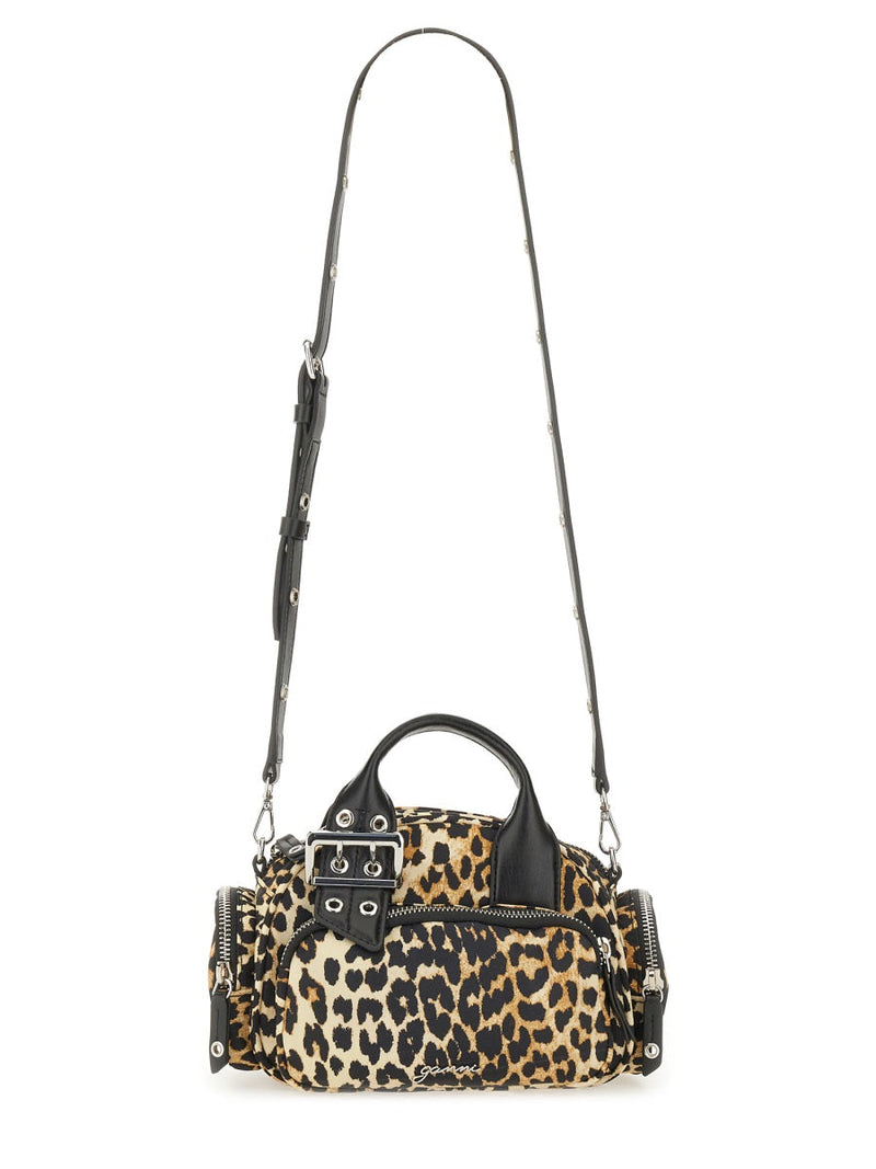 Ganni Polochon Shoulder Bag — Multicolor Recycled Nylon