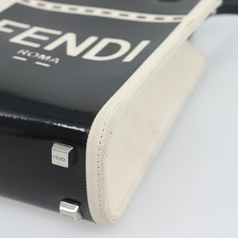 Fendi Sunshine Shopper Patent And Canvas Black Patent_leather Bag