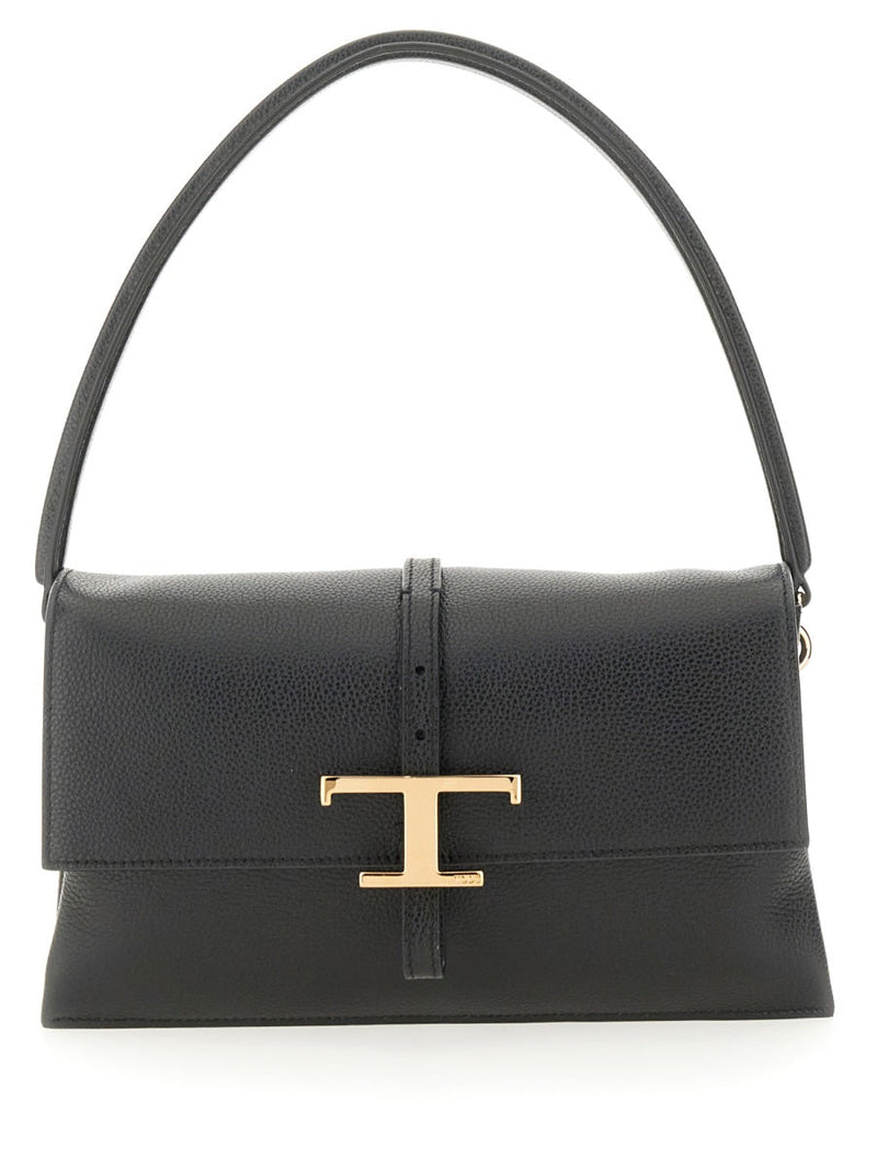 Tods Shoulder Bag — Black Calfskin