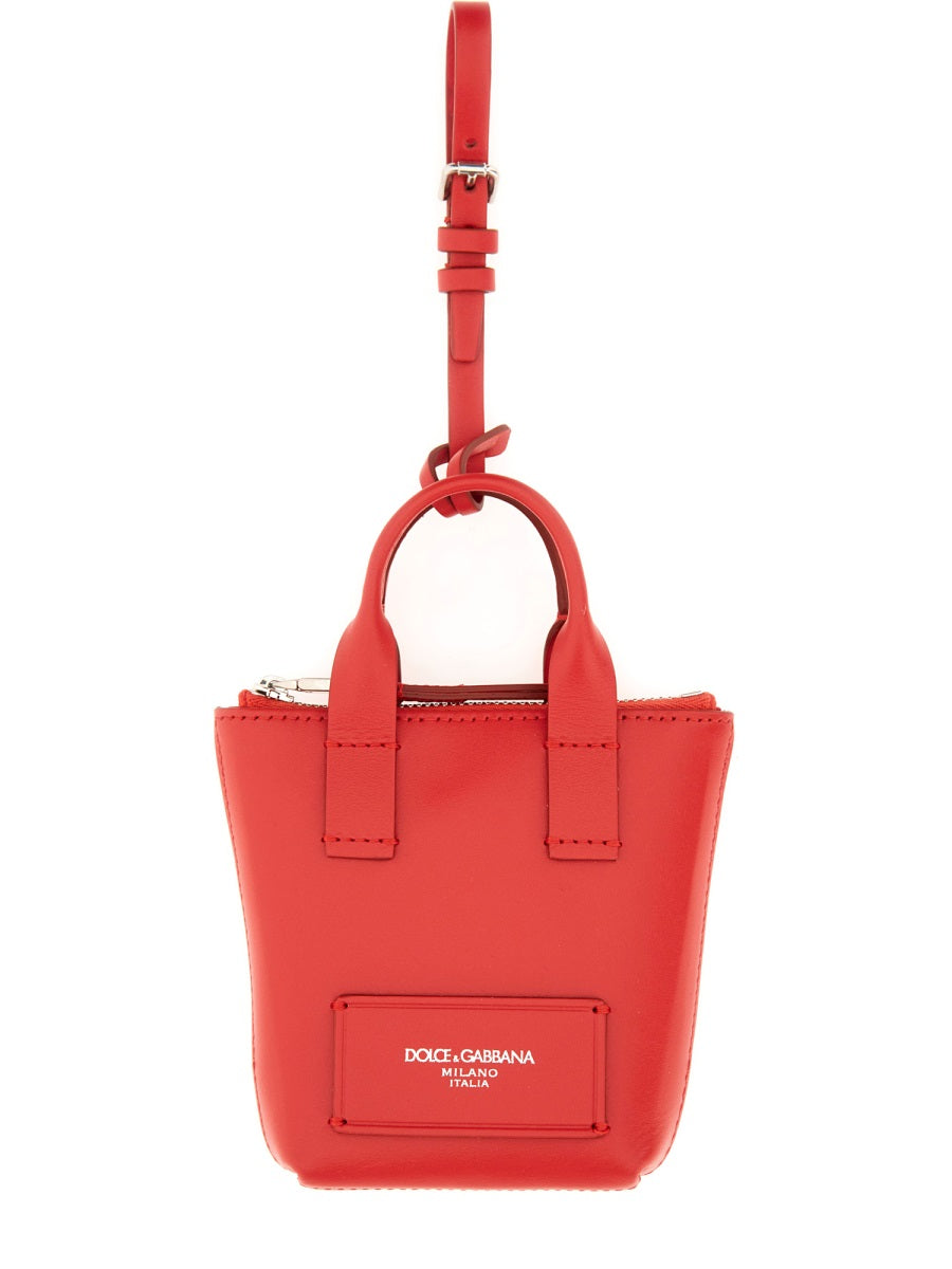 Dolce & Gabbana Red Leather Charm — Wallet