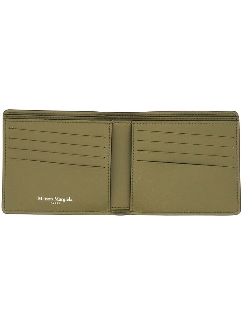 Maison Margiela Bi-Fold Four Stitches Wallet — Green Leather & Purses