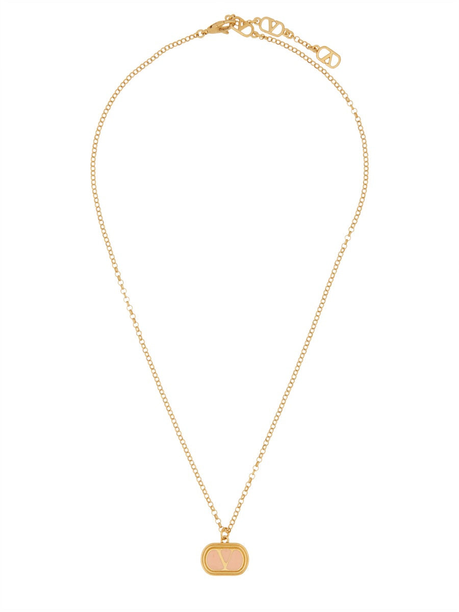 Valentino Garavani Ovalette Necklace — Gold Brass Necklaces
