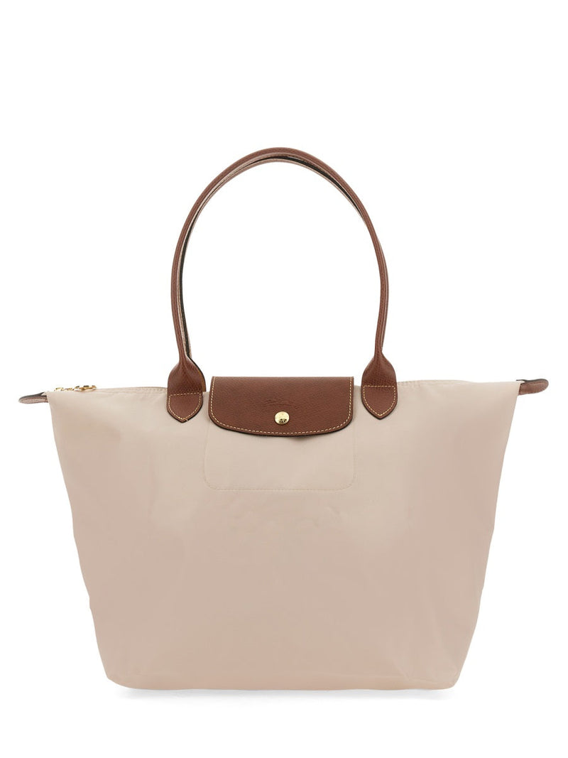 Longchamp Le Pliage Shoulder Bag — White Nylon