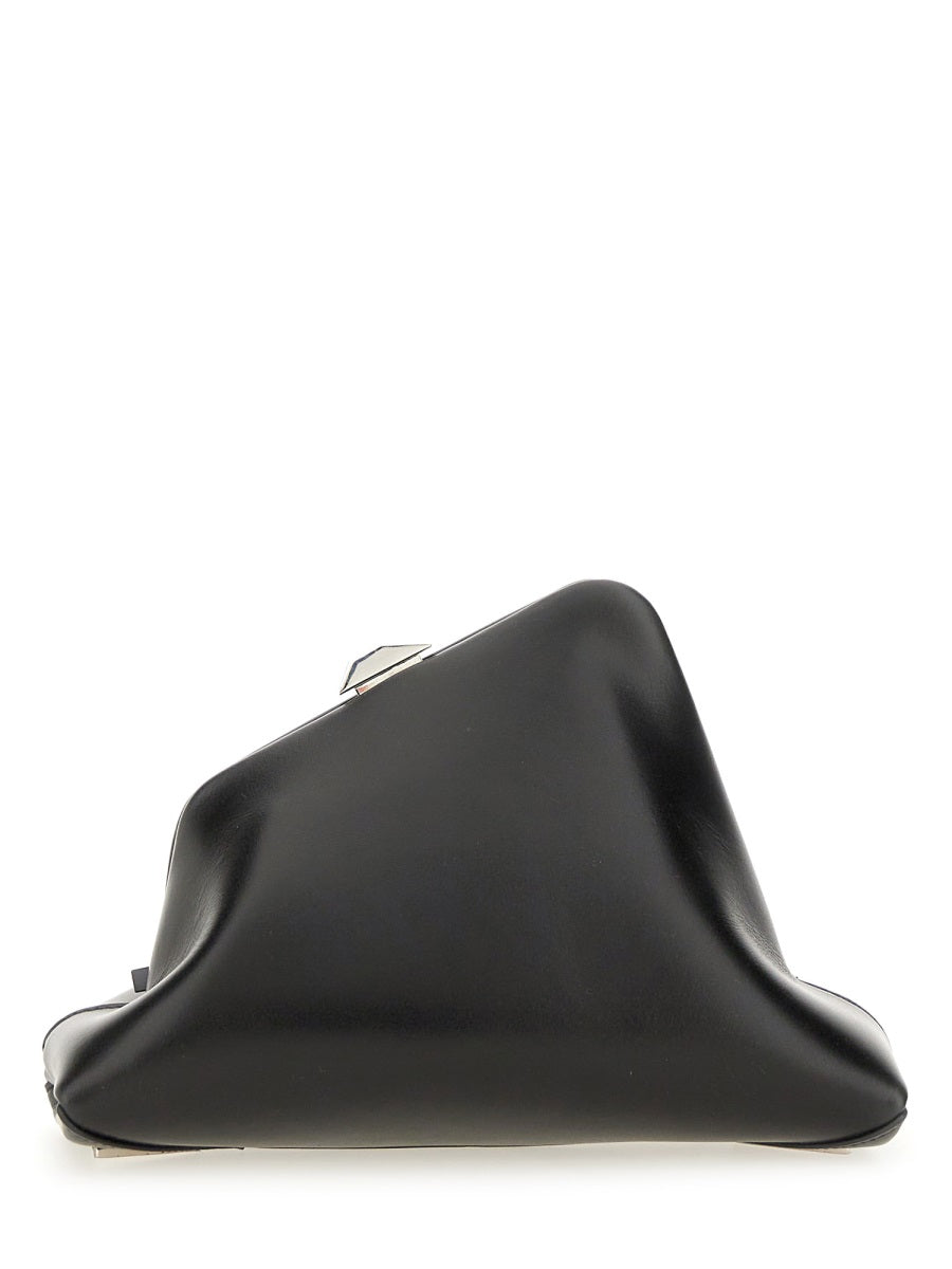 The Attico Day Off Clutch — Black Calf Bos Taurus