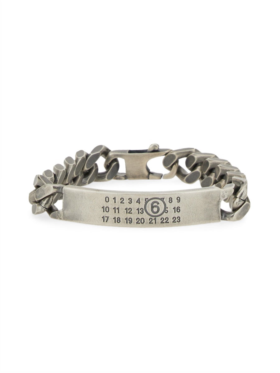 Mm6 Maison Margiela Chain Bracelet — Silver Brass Bracelets