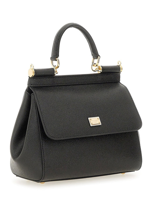 Dolce & Gabbana Sicily Shoulder Bag — Black Leather