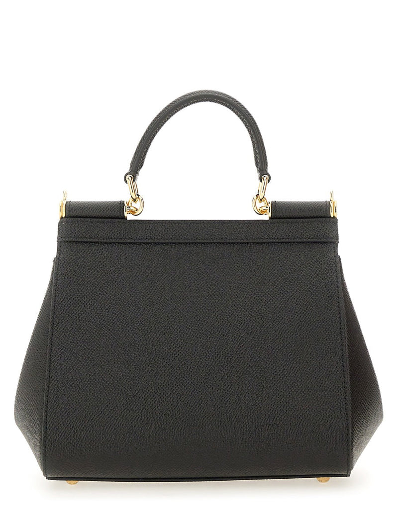 Dolce & Gabbana Sicily Shoulder Bag — Black Leather