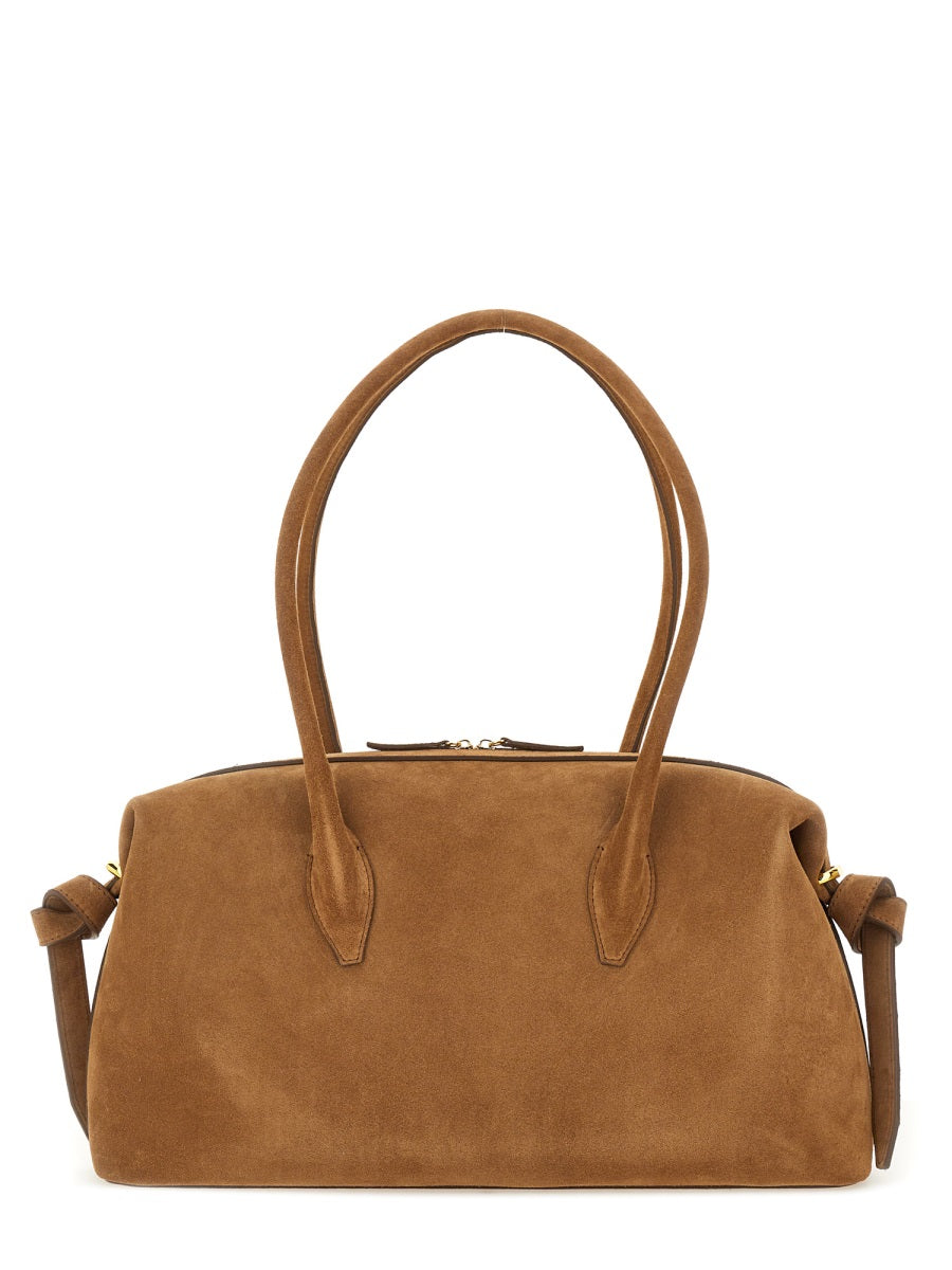 Yuzefi Brioche Duffle Shoulder Bag — Brown Bovine Leather