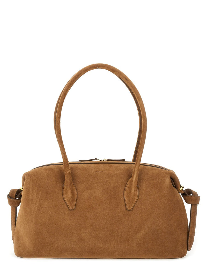 Yuzefi Brioche Duffle Shoulder Bag — Brown Bovine Leather