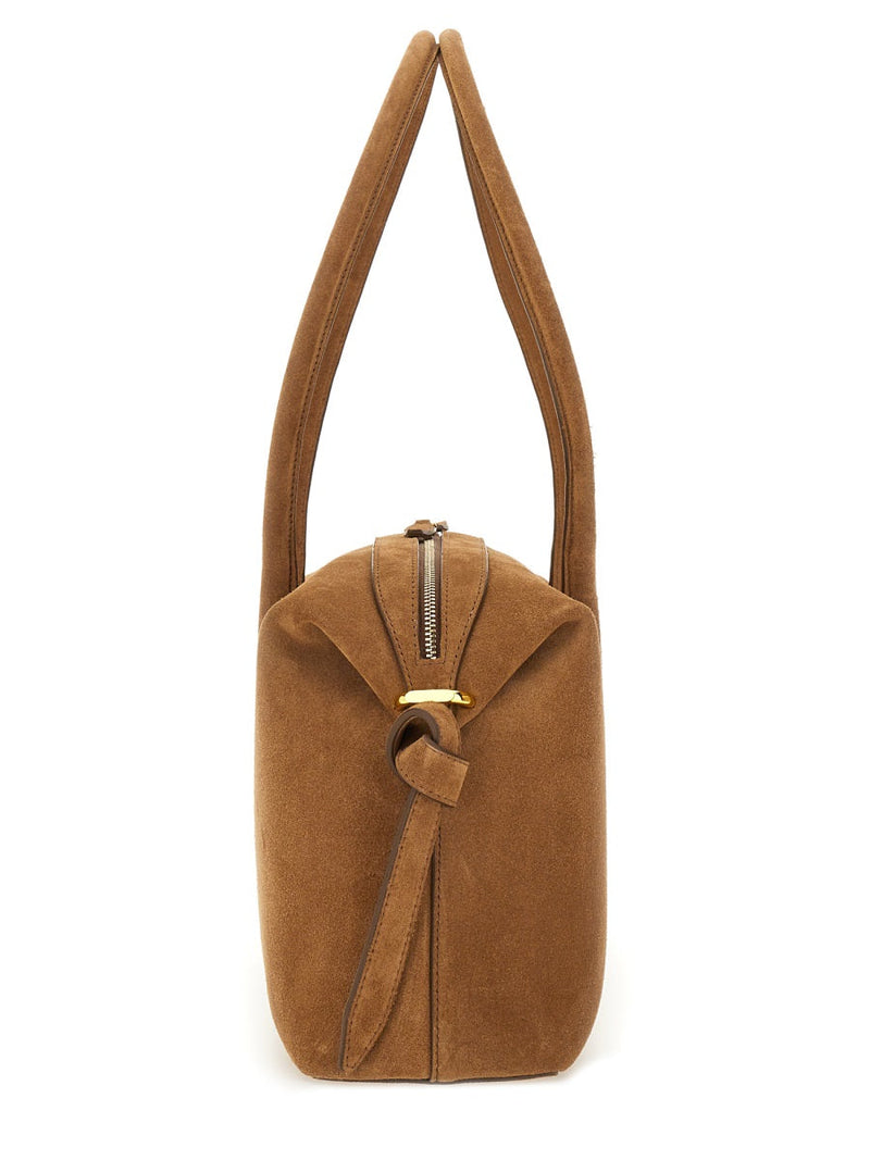 Yuzefi Brioche Duffle Shoulder Bag — Brown Bovine Leather
