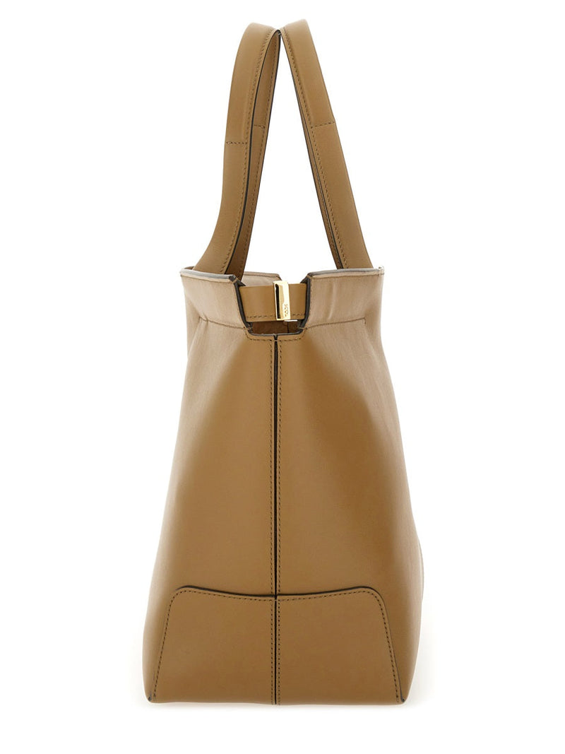 Tods Italian Leather Shoulder Bag — Brown Null