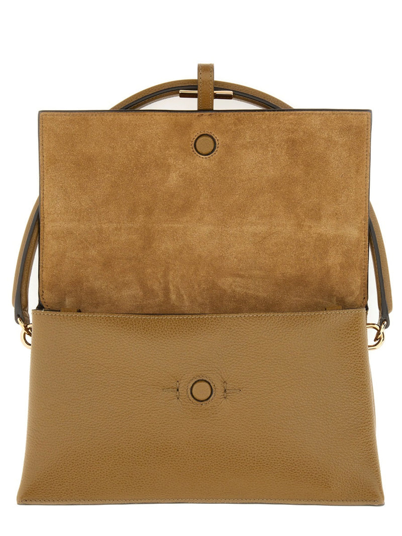 Tods T Timeless Shoulder Bag — Brown Calfskin