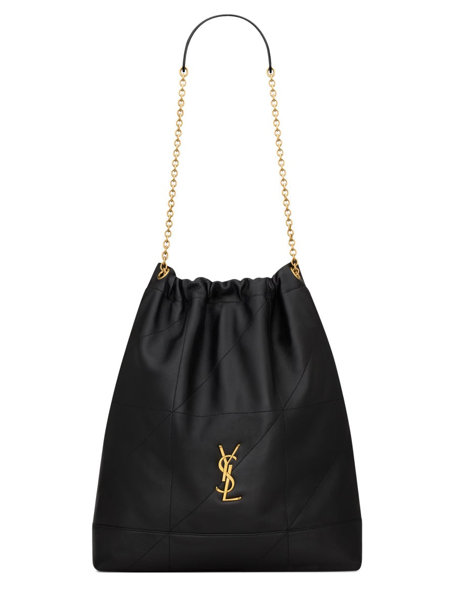 Saint Laurent Pochon Jamie Shoulder Bag — Black Lambskin