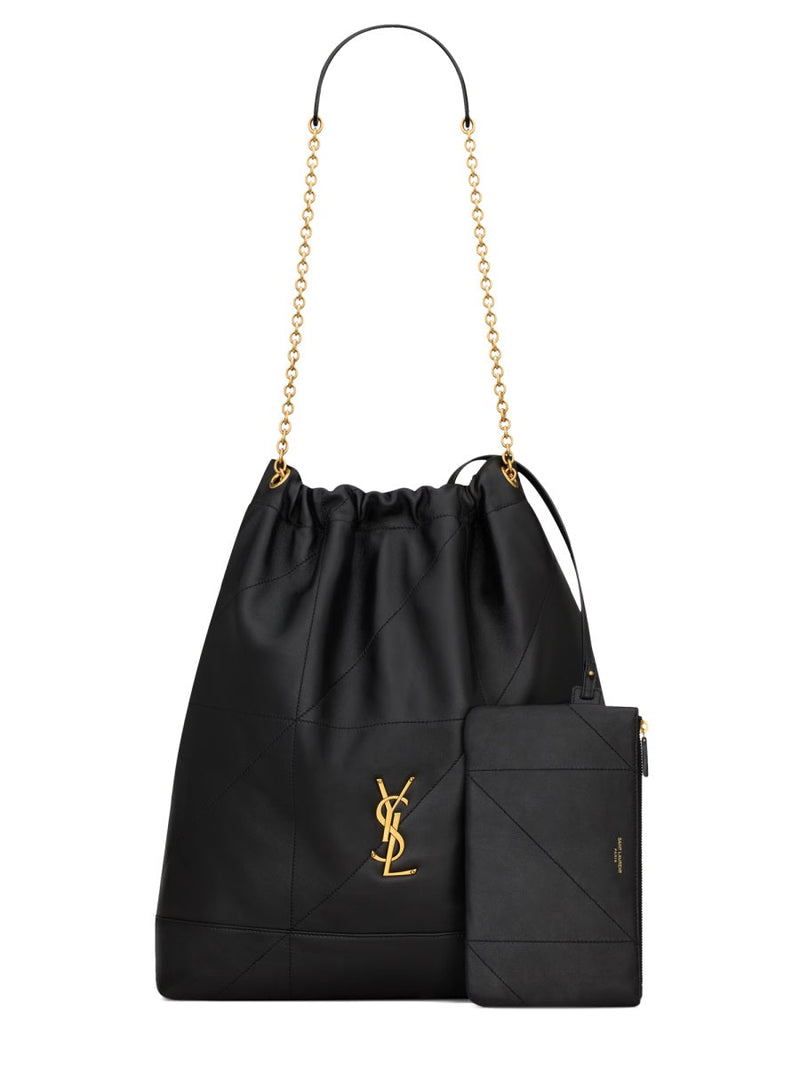 Saint Laurent Pochon Jamie Shoulder Bag — Black Lambskin
