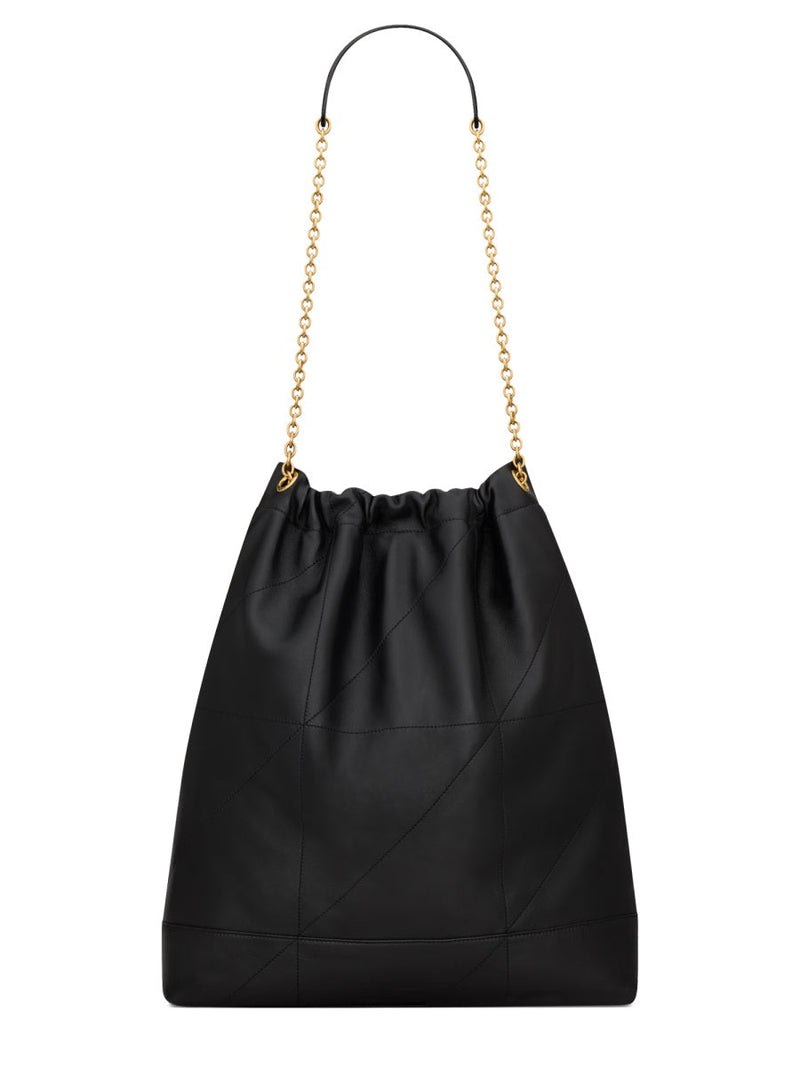 Saint Laurent Pochon Jamie Shoulder Bag — Black Lambskin