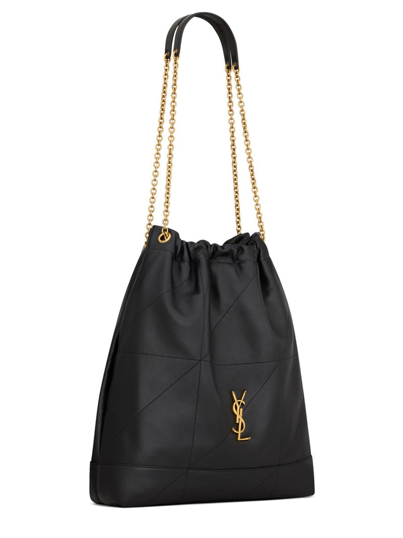Saint Laurent Pochon Jamie Shoulder Bag — Black Lambskin