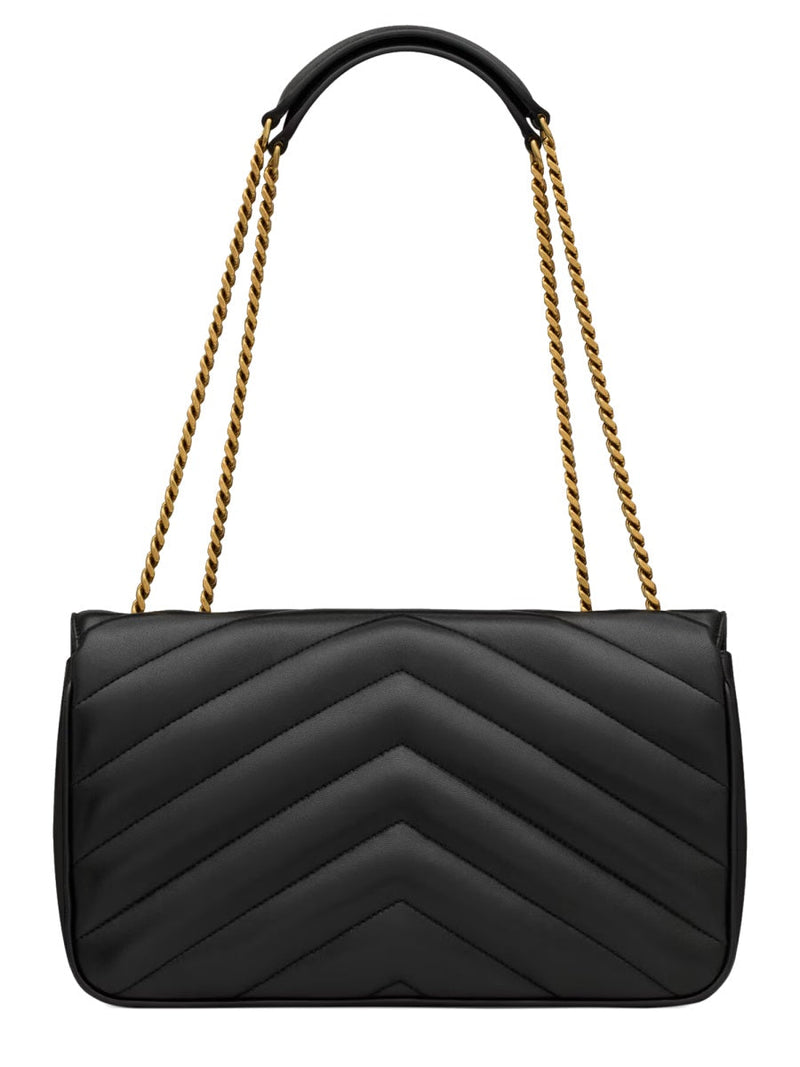 Saint Laurent Loulou Shoulder Bag — Black Lamb Leather