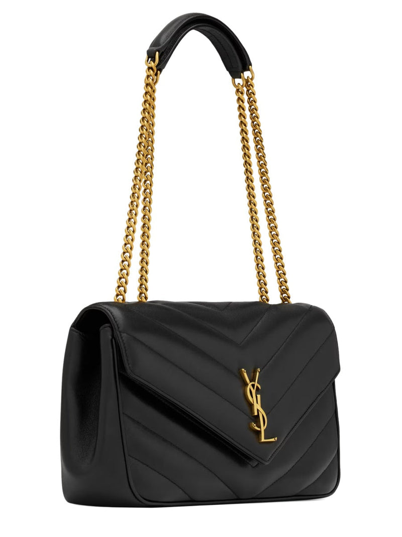 Saint Laurent Loulou Shoulder Bag — Black Lamb Leather