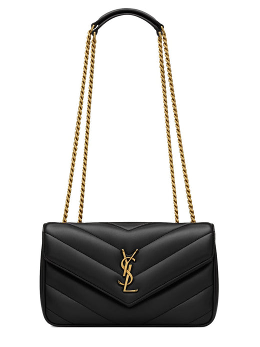 Saint Laurent Loulou Small Shoulder Bag — Black Leather