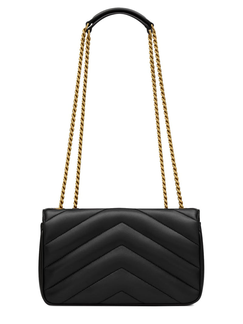 Saint Laurent Loulou Small Shoulder Bag — Black Leather