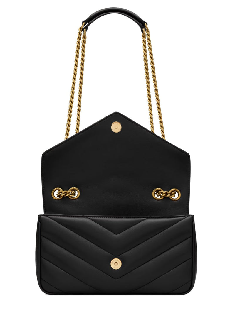 Saint Laurent Loulou Small Shoulder Bag — Black Leather