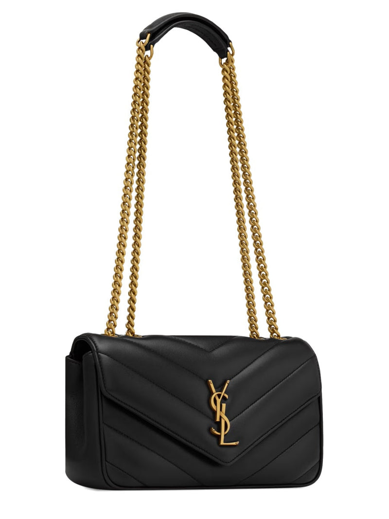 Saint Laurent Loulou Small Shoulder Bag — Black Leather