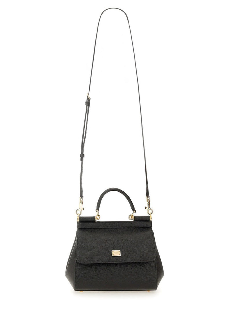 Dolce & Gabbana Sicily Shoulder Bag — Black Leather